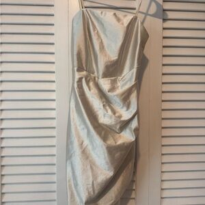 Emerald Sundae Asymmetrical Cream Dress